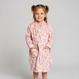 Roupão Infantil P Microfibra Lumini Havan Kids - Arco Íris Rosa