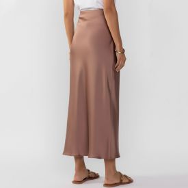 Saia Midi Feminina Em Cetim Patricia Foster