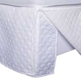 Saia Para Cama Box Solteiro Matelassê Veste Fácil - Branca
