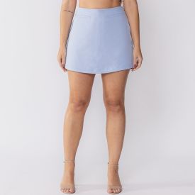 Short Saia De Alfaiataria Com Bolsos Embutidos Boby Blues Azul