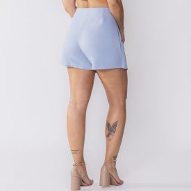 Short Saia De Alfaiataria Com Bolsos Embutidos Boby Blues Azul