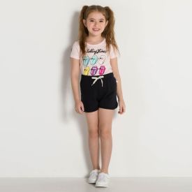 Shorts 4 a 10 anos Moletinho com Cadarço Marmelada