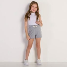 Shorts 4 a 10 anos Moletinho com Cadarço Marmelada