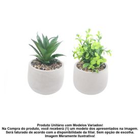 Suculenta Artificial Vaso Cimento Havan Casa 16Cm - Sortido