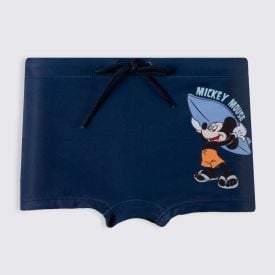 Sunga Infantil Menino Mickey 4 a 10 Anos Disney Azul Marinho