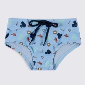 Sunga Infantil Menino Mickey 1 a 3 Anos Disney Azul