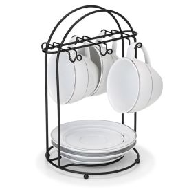 Suporte para Xícaras de Chá e Pires Arthi - Preto