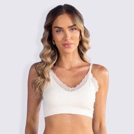 Sutiã Top Sem Costura Com Renda Camila Moretti