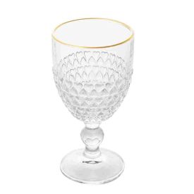 Taça De Água Coração Com Filete Dourado Lyor - 320ml