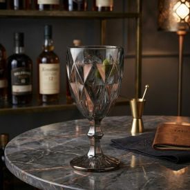 Taça de Água Diamante Lyor 325Ml - Cinza Metalizado