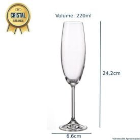 Taça De Champanhe Bohemia Requinte 220Ml - Havan Casa