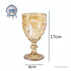 Taça De Vidro Diamante Multipresentes 300Ml - Âmbar