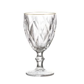 Taça de Água Havan Casa com Filete Dourado 320Ml - Transparente 