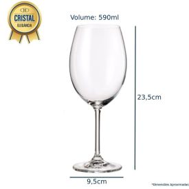 Taça De Vinho Cristal Requinte Bohemia 590Ml - Transparente