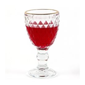 Taça Licor Vidro Bico De Abacaxi Lyor 50Ml - Transparente Filete Dourdo