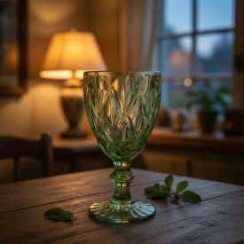 Taça de Água de Vidro Diamond Lyor 325Ml - Verde