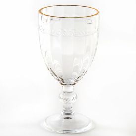 Taça Para Água Imperial Filete Dourado Lyor 330Ml - Transparente