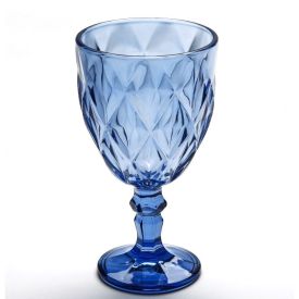 Taça Para Água Vidro Diamond Lyor 325Ml - Azul