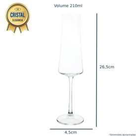 Taça Para Champanhe Cristal Xtra Bohemia 210 Ml - Transparente