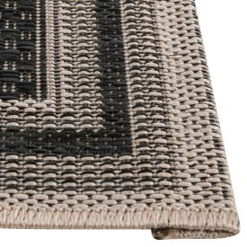 Tapete De Porta Cancun 40X60 Cm Sisal Havan Casa - Moldura Bege e Chumbo