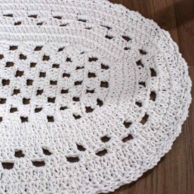 Tapete De Croche Oval Romano 40X60 Cm Havan - Branco