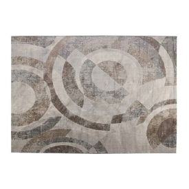 Tapete para Quarto e Sala 1,40X2,00 m Platinium Havan Casa - Círculos Cinza E Bege