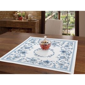 Toalha Centro De Mesa 78X78 Cm Clean Döhler - Chintz Azul Novo