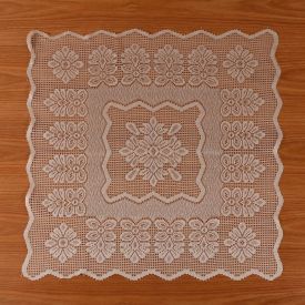 Toalha Centro de Mesa Quadrada 75Cm X 75Cm Arabesco Havan - Bege