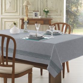 Toalha De Mesa 1,40 X 2,10M Clean Döhler - Listra Cinza
