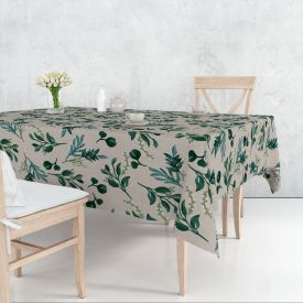  Toalha De Mesa 1,40 X 2,50 M Estampada Havan Casa - Ervas Verdes Linho