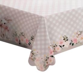 Toalha de Mesa Páscoa Estampada 1,40X1,40 m Havan Casa - Coelho Laço Rosa