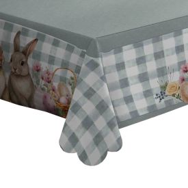 Toalha de Mesa Páscoa Estampada 1,40X1,40 m Havan Casa - Xadrez Verde