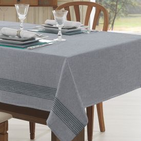 Toalha De Mesa 1,40 X 1,40 M Clean  Döhler - Listra Cinza