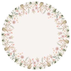 Toalha De Mesa Redonda Clean Renova Dohler - Flores Salmão