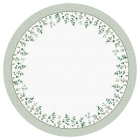 Toalha De Mesa Redonda Clean Renova Dohler - Flores Verde