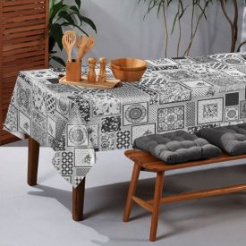 Toalha De Mesa Térmica 1,40X3,00 M Havan Casa  - Patchwork Cinza