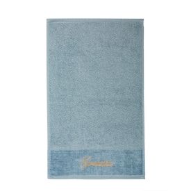Toalha De Rosto Bordada Desejos - Inverno Azul Gratidão