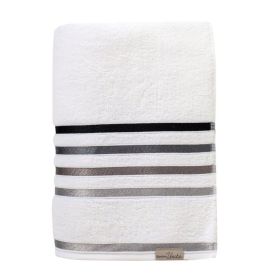 Toalha Super Banho Lumina Karsten 1 Pç - Branco e Cinza