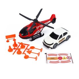 Conjunto Carro e Helic&oacute;ptero Traffic Service Bs Toys - Sortido