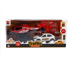Conjunto Carro e Helic&oacute;ptero Traffic Service Bs Toys - Sortido