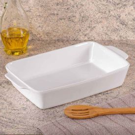 Travessa Retangular Cerâmica Portuguesa Havan Casa 2,5 Litros - Branco