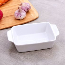 Travessa Retangular Cerâmica Portuguesa Havan Casa 500Ml - Branco