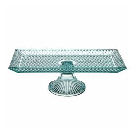 Travessa Retangular com Pé Zafira Natural Vitazza - Vidro