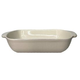 Travessa Retangular De Cerâmica Lisboa Havan Casa 3,8 Litros - Bege