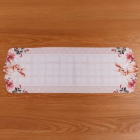 Trilho de Mesa Páscoa 40Cm X 1,20M Havan Casa - Floral Poa Rosa