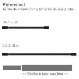 Varão Extensivo 1,20 A 2,10M Cilindro Evolux - Preto