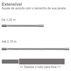 Varão Extensivo 1,20 À 2,10 m Cilindro Evolux - Cromado