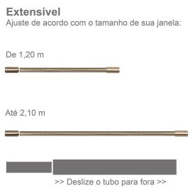 Varão Extensivo 1,20 À 2,10 m Cilindro Evolux - Ouro Velho