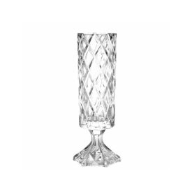 Vaso De Cristal Com Pé Deli Diamante Lyor 41 Cm - Transparente
