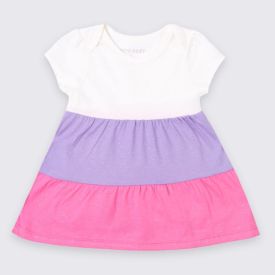 Vestido Bebê Menina De Algodão Com Body Yoyo Baby Rosa
